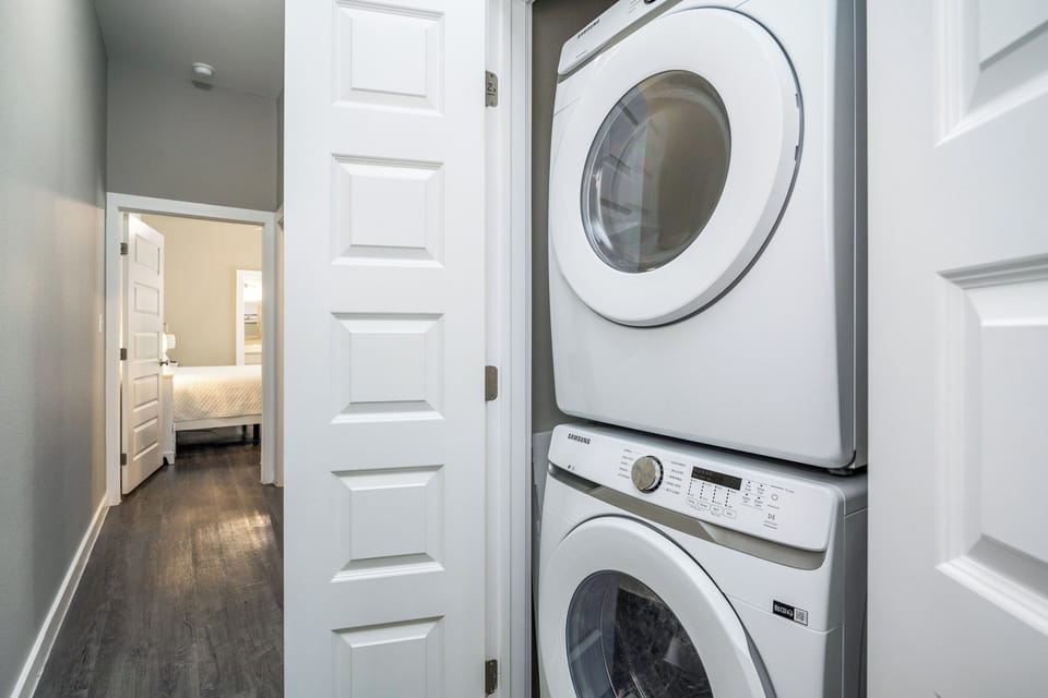 Your in-unit washer and dryer makes packing light effortless, giving you fresh clothes throughout your stay.