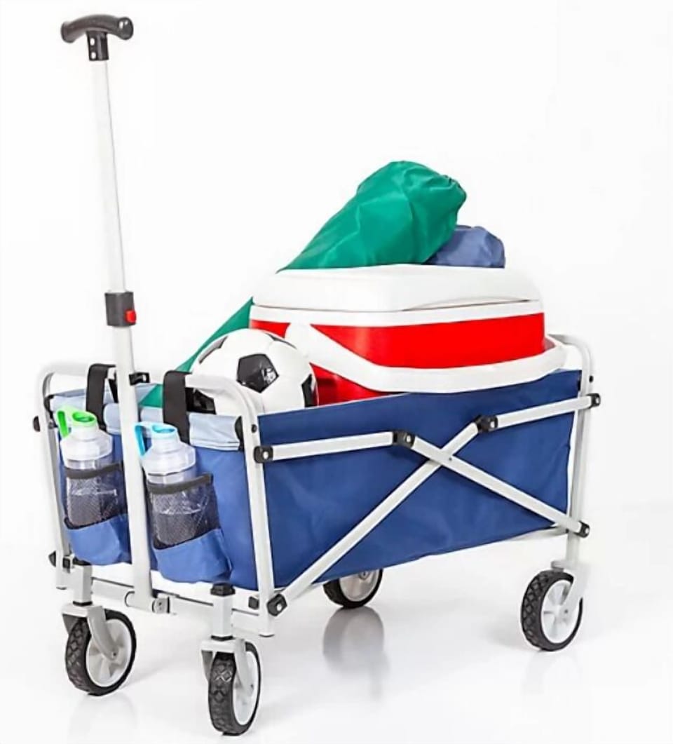 Pack all your beach essentials with ease using this convenient folding wagon, perfect for families heading to nearby shores.