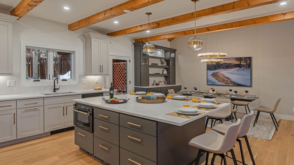 Kitchen, Main Level - Island with bar seating