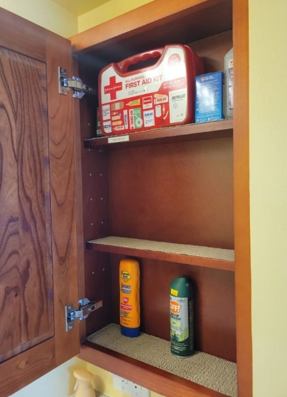 Bathroom Vanity Area Medicine cabinet with First Aid Kit and more!