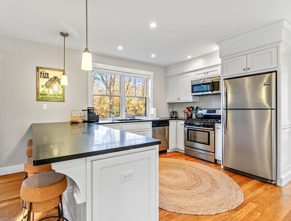Enjoy cooking in our fully equipped kitchen, where all your cooking needs are readily available.