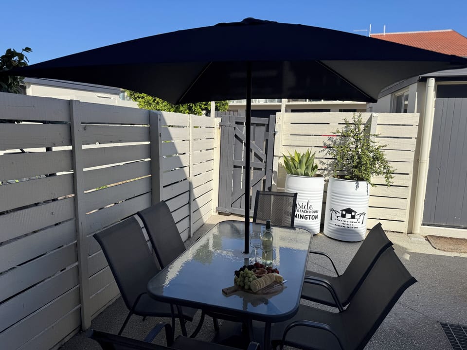 Enjoy outdoor dining in the private courtyard