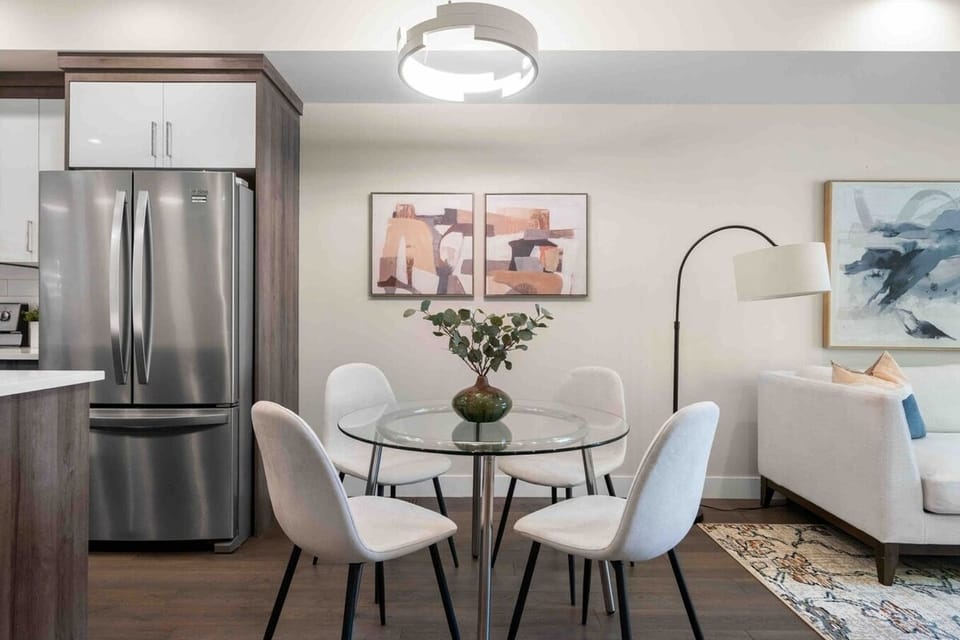 Guests will be invited to enjoy 
- Four level home 
- Four bedrooms 
- Four and a half bathrooms 
- Three separate living spaces 
