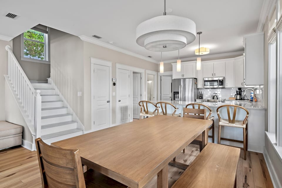Gather around the table in our cozy dining area