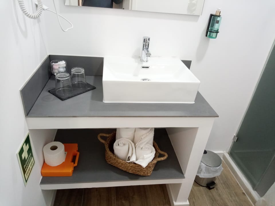 Basic Twin Room, 2 Twin Beds | Bathroom | Shower, rainfall showerhead, hair dryer, towels
