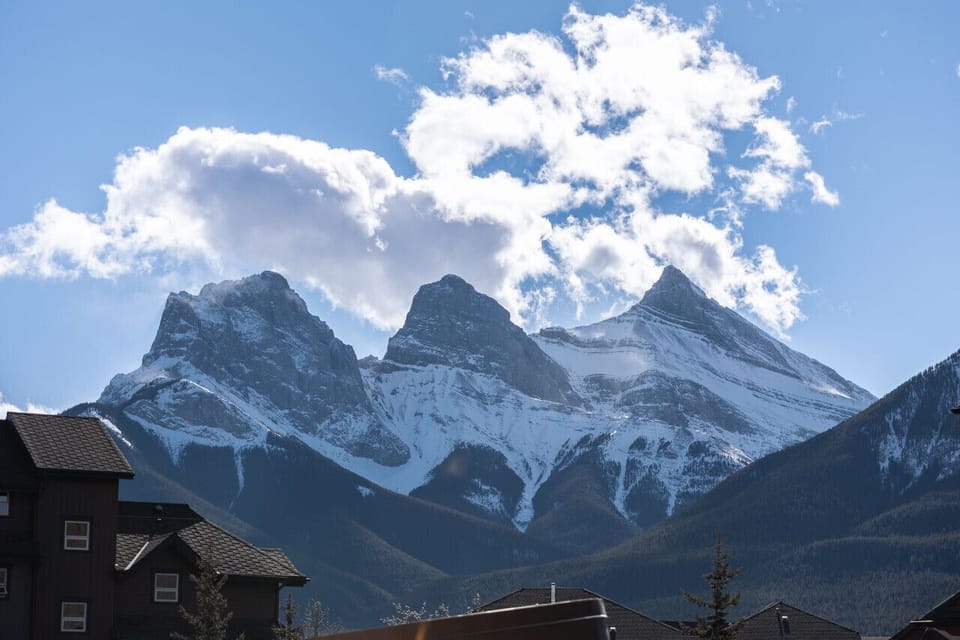 Three Sisters Mountain from balcony