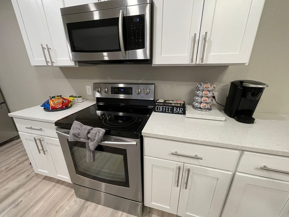 Clean lines and a sleek layout define this space, creating an uncluttered and efficient environment.