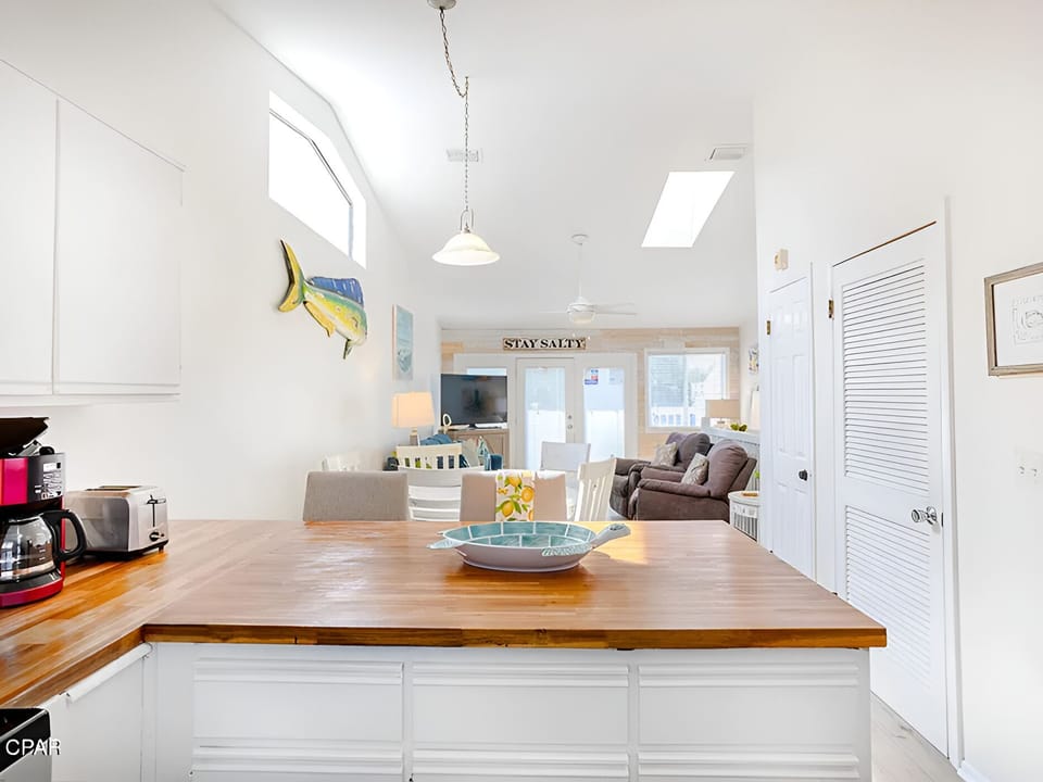Updated kitchen with all that needed for stay:  including Silverware, Coffee etc