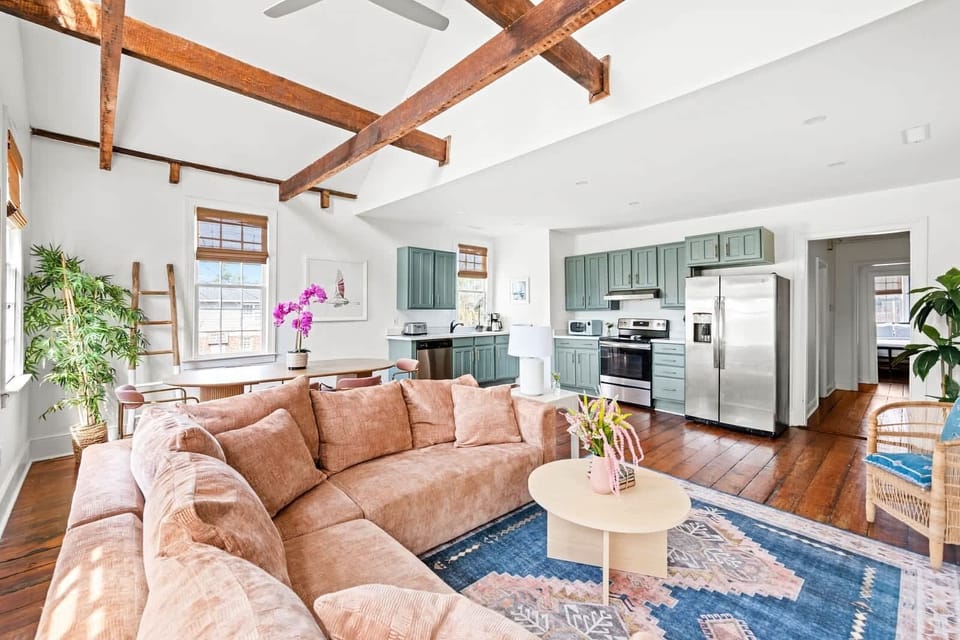 Professionally designed living room space with a Smart TV!