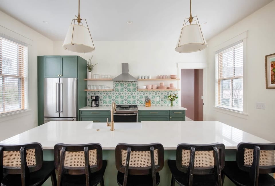 Fully equipped kitchen with everything you need to cook a meal! with an additional 5 seats at the island