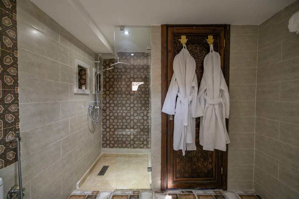 Deluxe Suite | Bathroom | Shower, hair dryer, slippers, towels