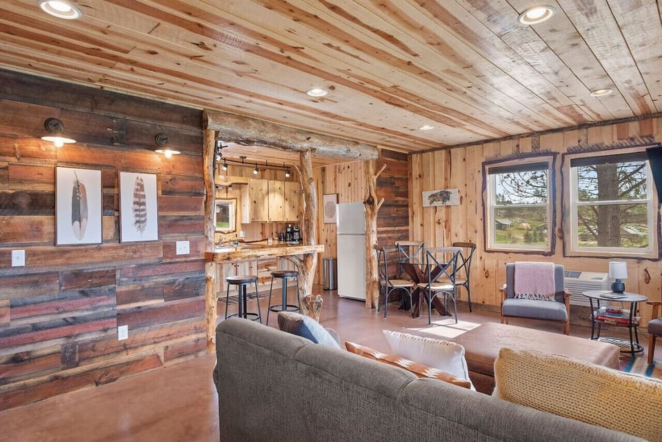 Off the main area is access to the kitchen and dining area!