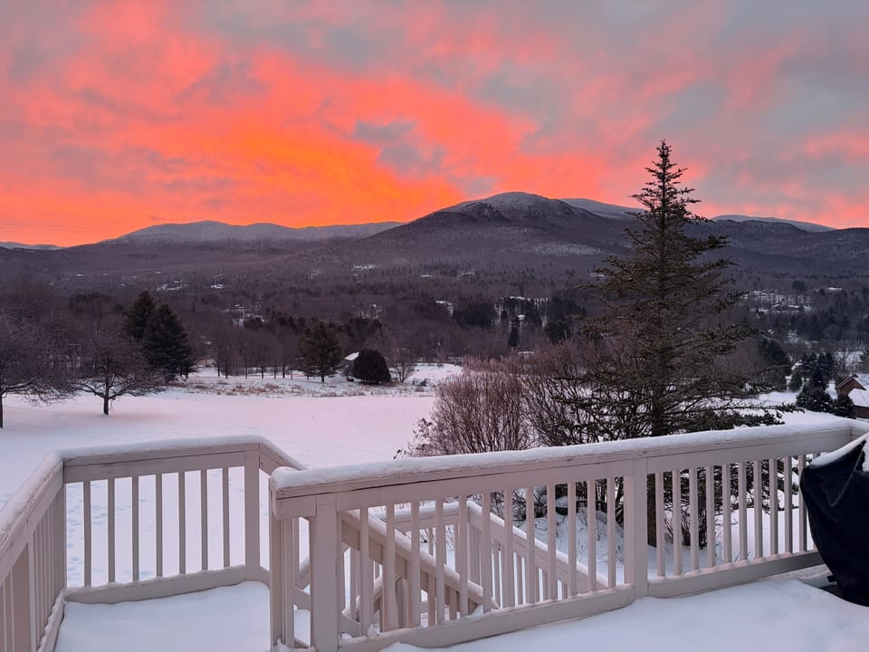 Watch the sunrise over the mountain!