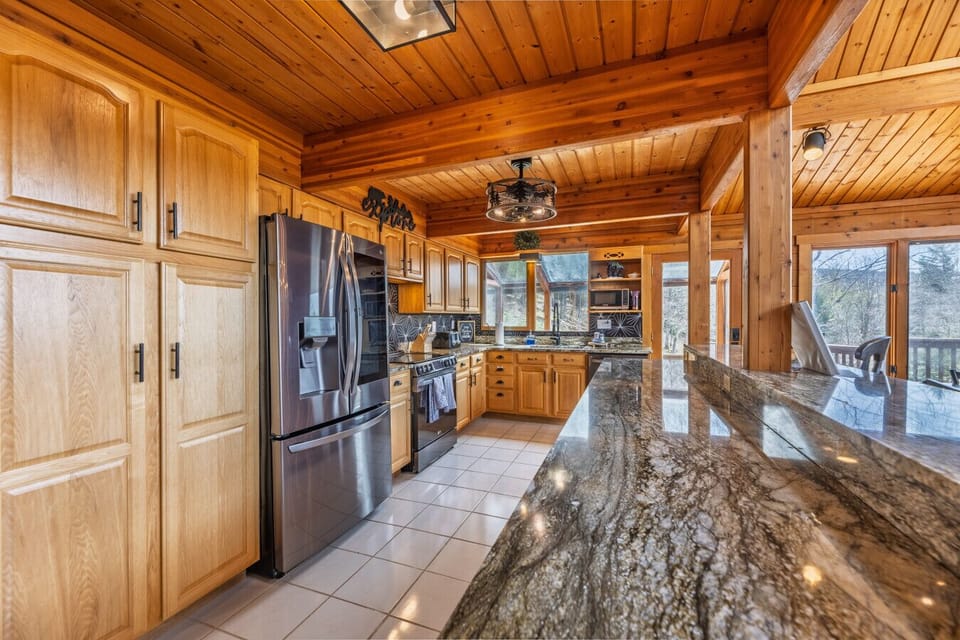 Large fully equipped kitchen with plenty of space for cooking and entertaining