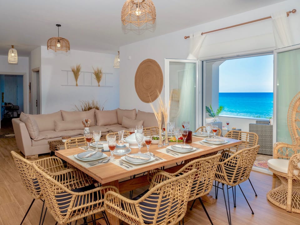 Exclusive Villa, 6 Bedrooms, Private Pool, Beachfront | Living room | 40-inch flat-screen TV with satellite channels, TV