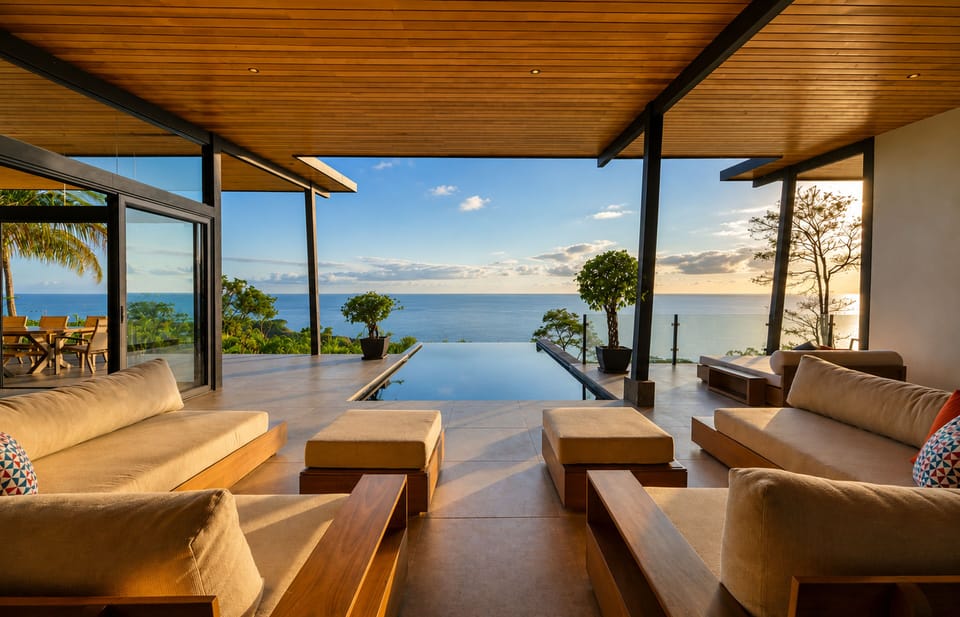 The heart of the villa—an expansive open-air living space 
