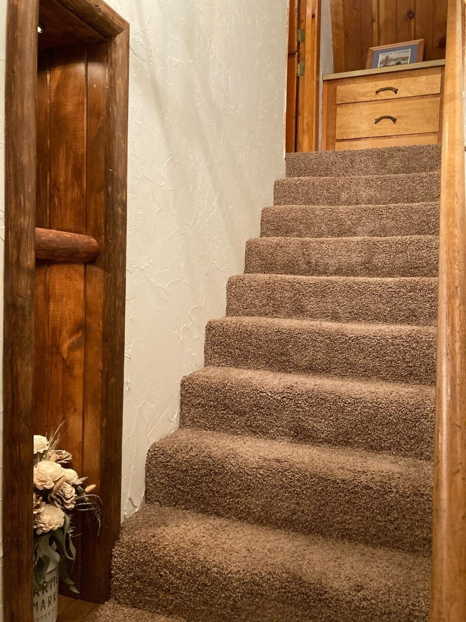 Staircase to second floor (where both bedrooms are located)