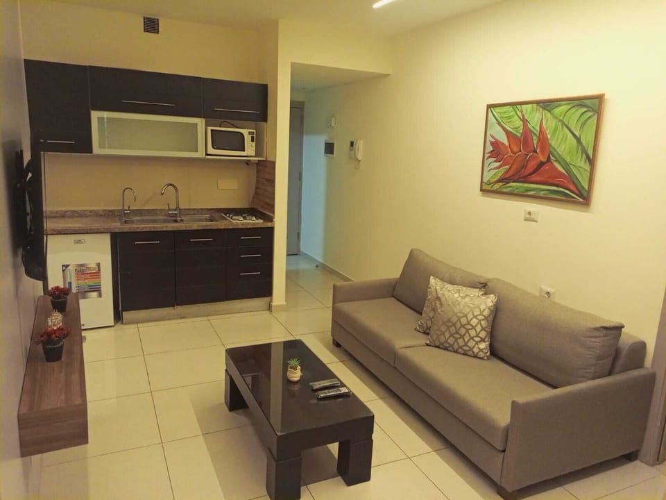 Business Studio Suite | Living area | 40-inch LCD TV with satellite channels