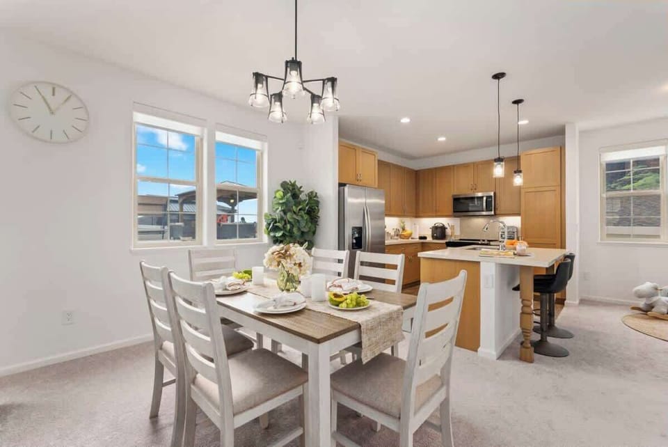 Comfortable dining and kitchen space that feels like home