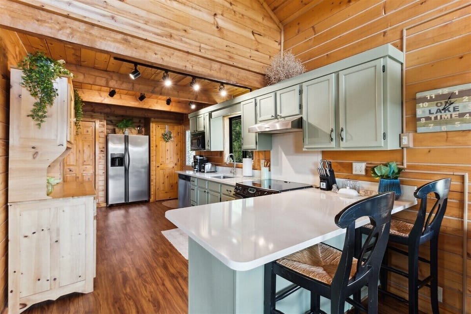 Kitchen is located on the second level