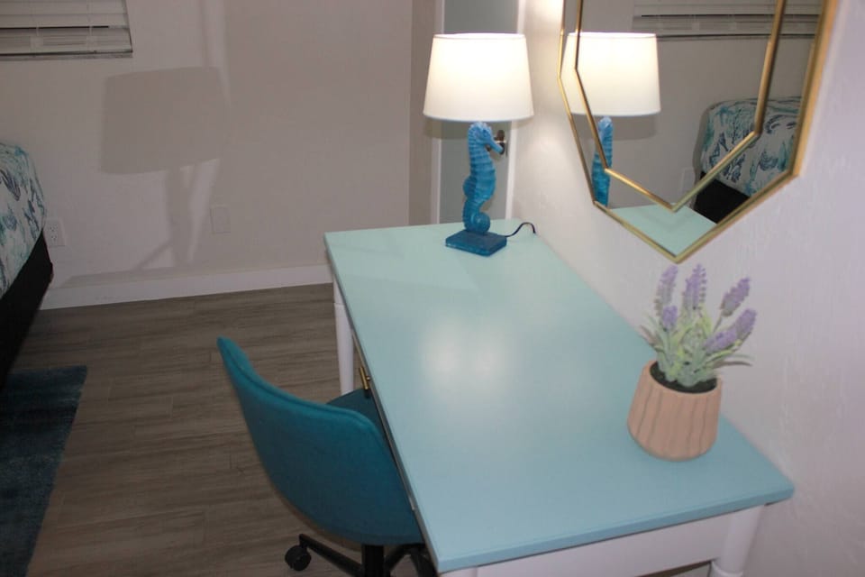 Great size desk when you need to work remote. We have added an outlet box underneath with plenty of space for all your plug ins.