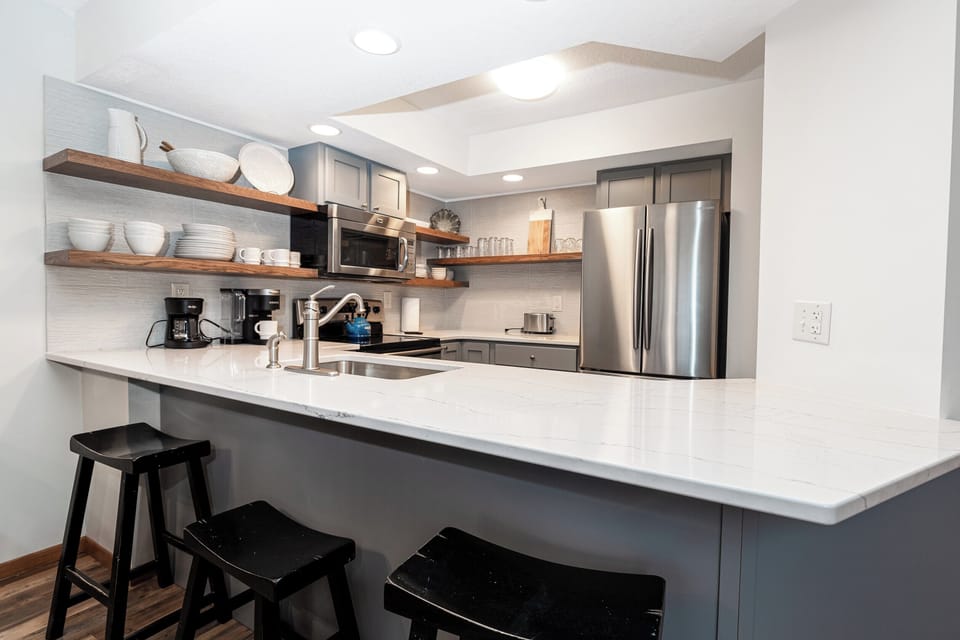 Pull up a seat at the counter and chat with the chef while meals are being prepared.