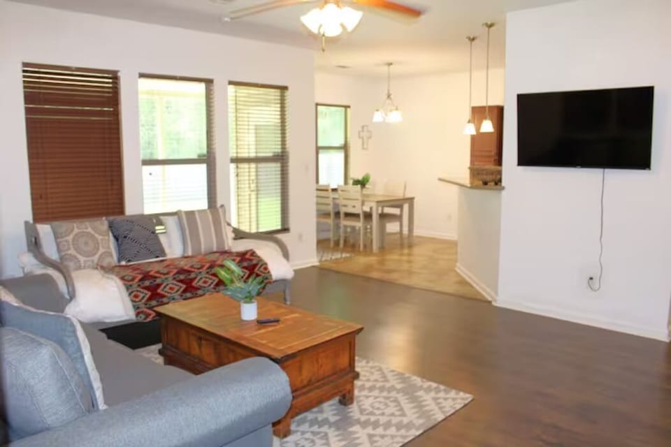 Living room and dining area 