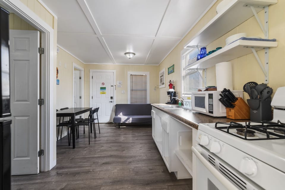 Basic kitchen supplies are included.