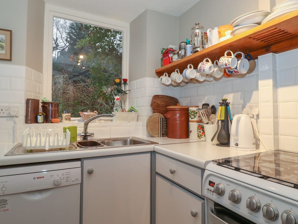 Fridge, dishwasher, electric kettle, toaster