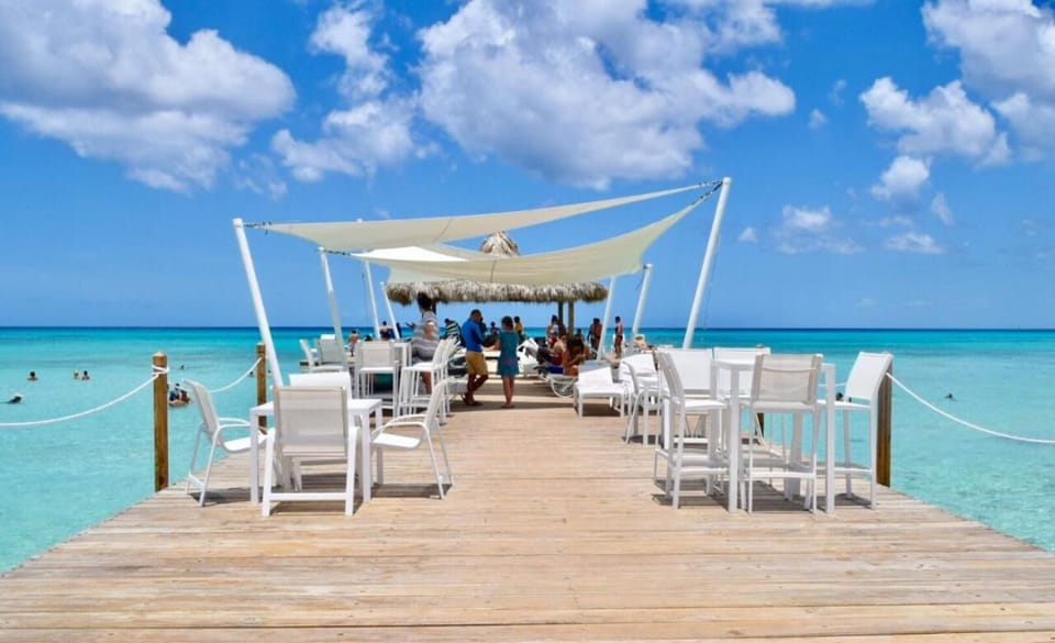 Enjoy sunbathing on the pier and jump in the beautiful water afterwards.