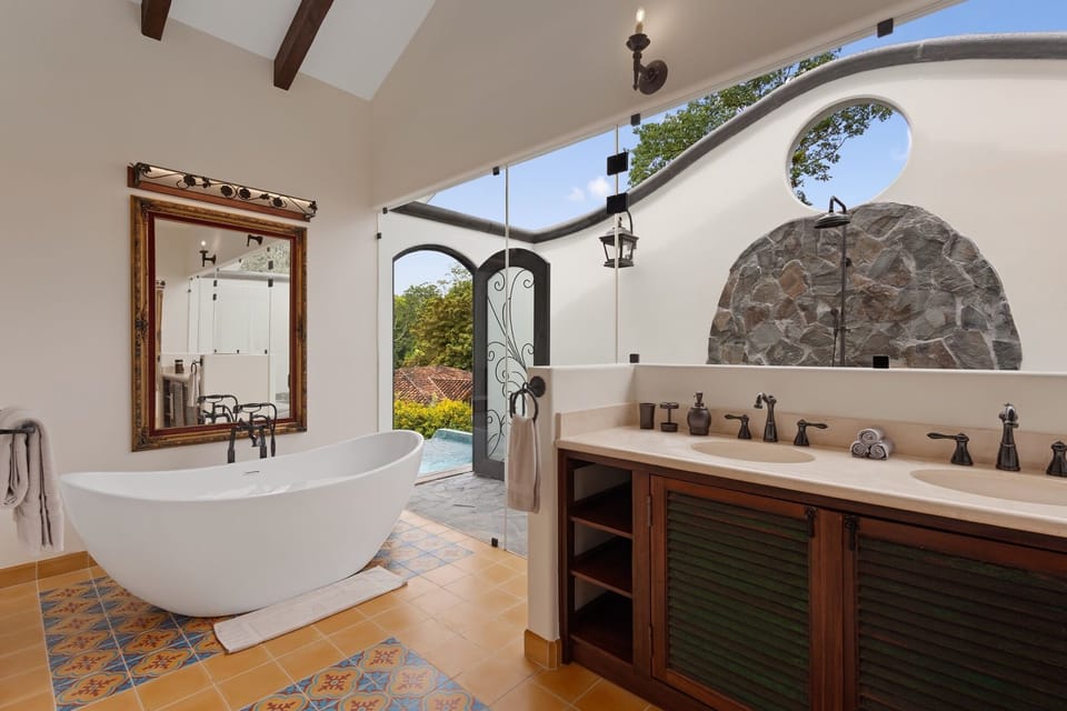 Signature Suite, 1 King Bed, Private Pool, Lagoon View | Bathroom | Separate tub and shower, free toiletries, hair dryer, bathrobes
