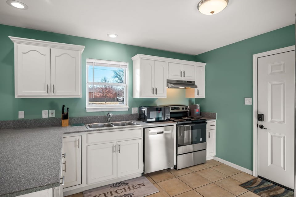 Kitchen with stainless appliances