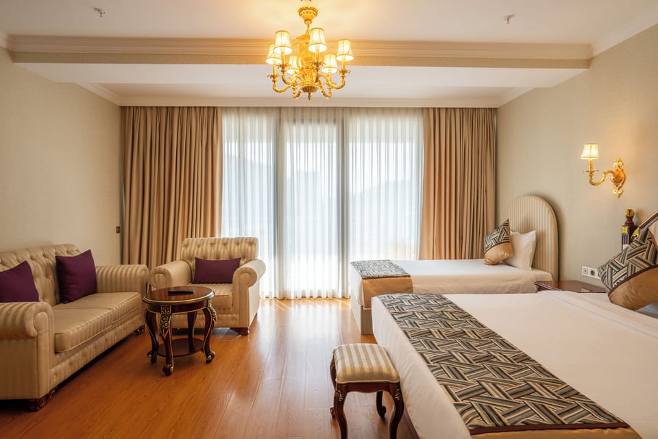 Premium bedding, in-room safe, blackout drapes, soundproofing