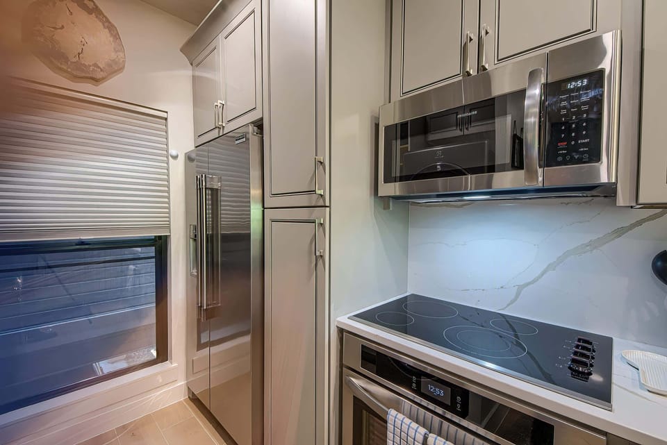 Whip up your favorites in this sleek modern kitchen