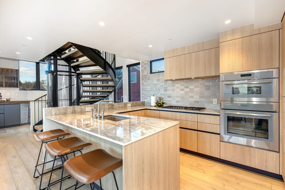 Fully stocked kitchen with premium appliances for the culinary enthusiasts