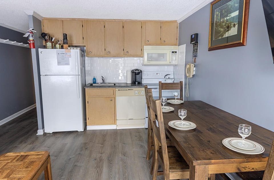 The fully-equipped kitchen is a great place to make a snack, a gourmet meal, or anything in between!