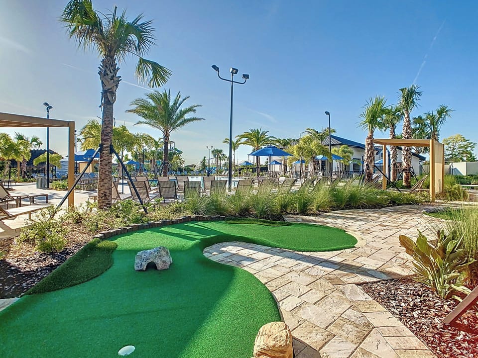 Resort Mini-Golf Course Surrounded by Palm Trees