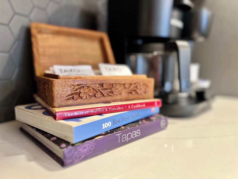 A selection of teas and coffee for gearing up in the morning, or winding down in the evening.