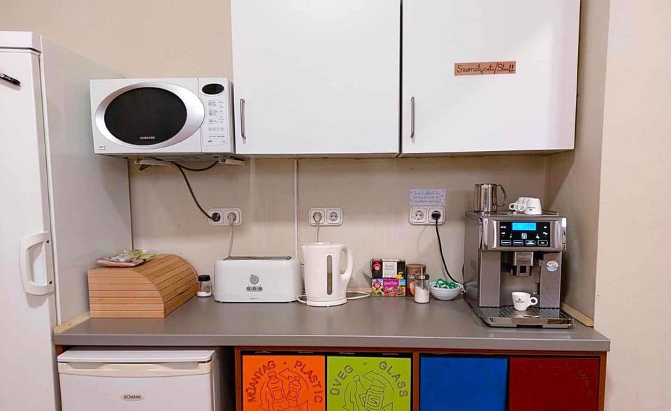 Full-size fridge, microwave, oven, stovetop