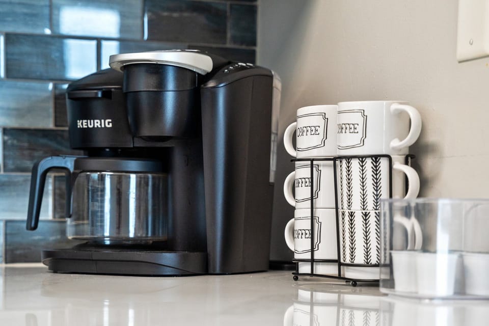 Grab a cup of coffee and head to the balcony to get your day started.