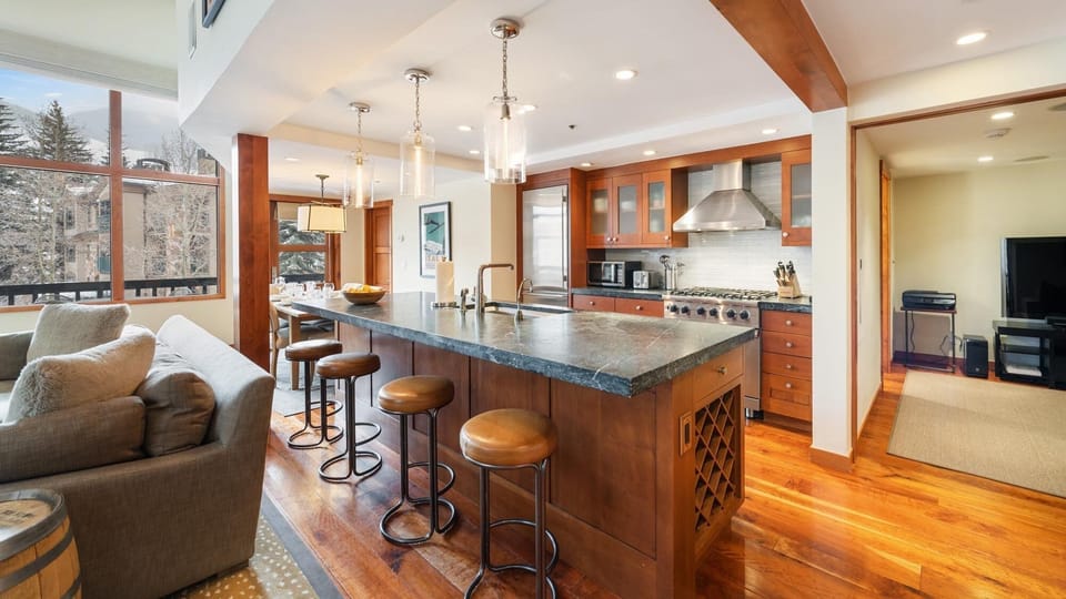 Kitchen, Main Level - Island with bar seating