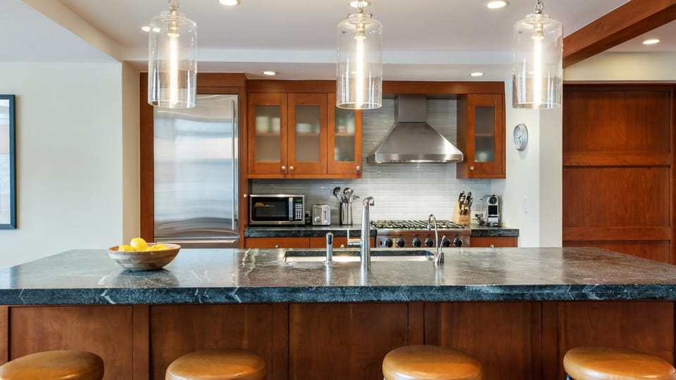 Kitchen, Main Level - Sink with bar seating