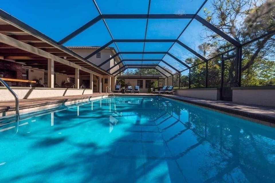 Jump into pure relaxation in our screened sparkling pool.