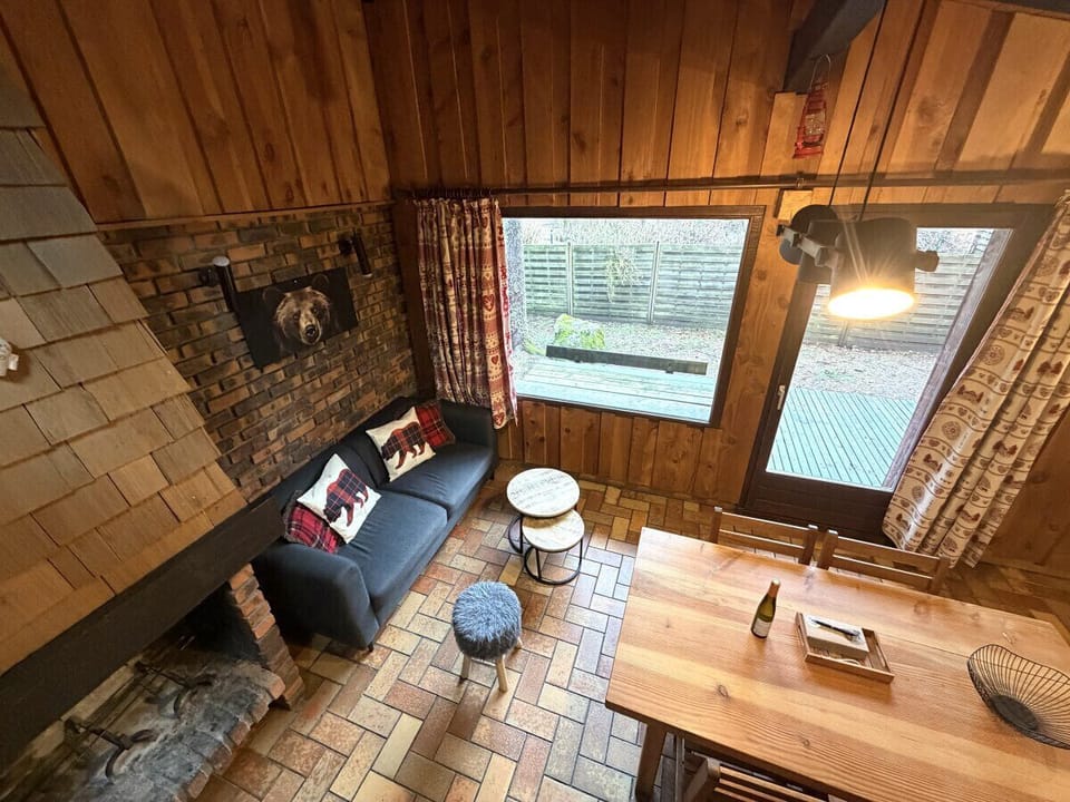 Living room with fireplace