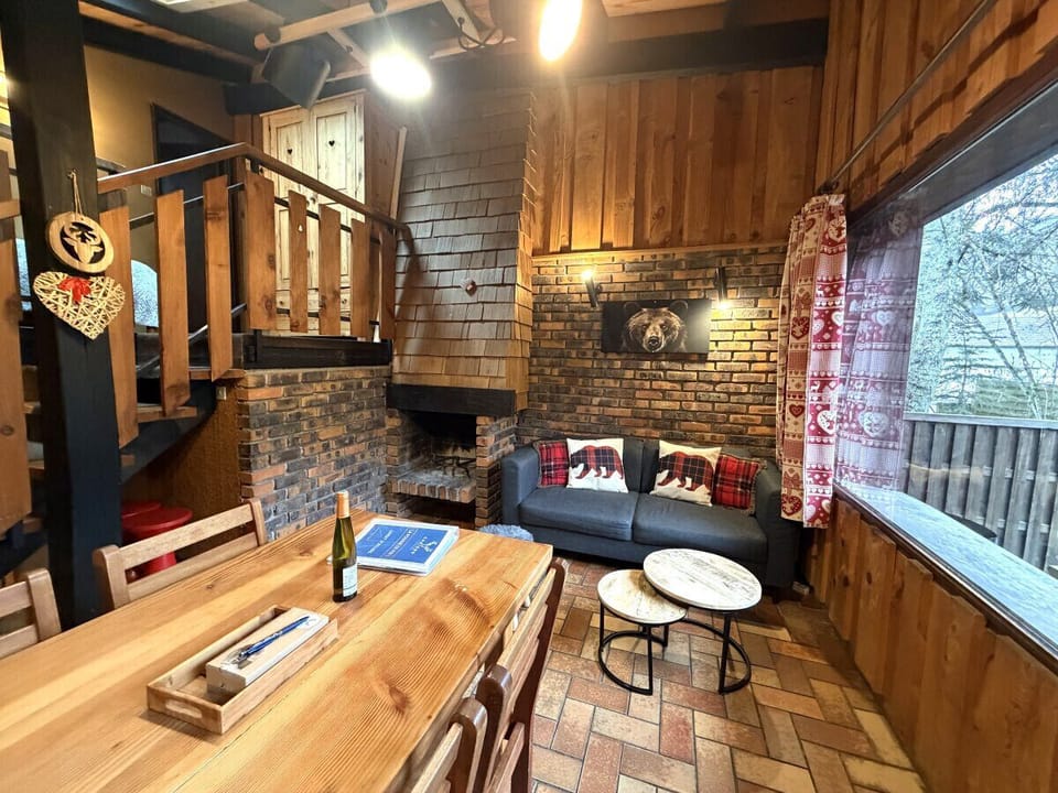 Living room with fireplace