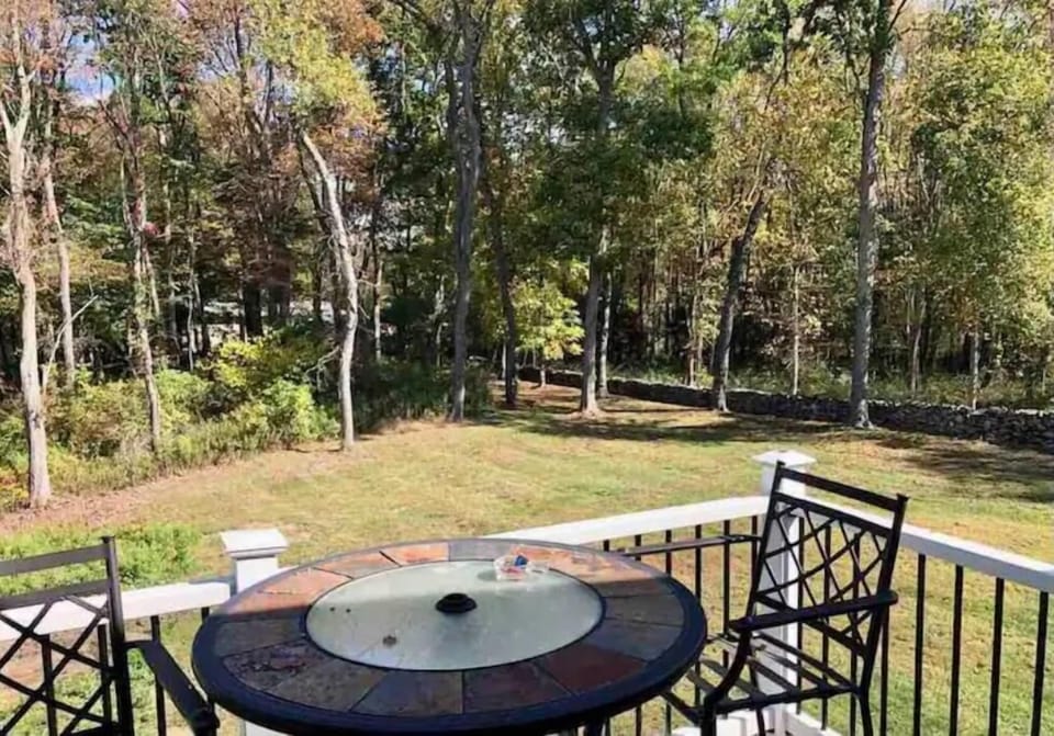 Balcony with woodland views located off the open plan living/kitchen/dining area