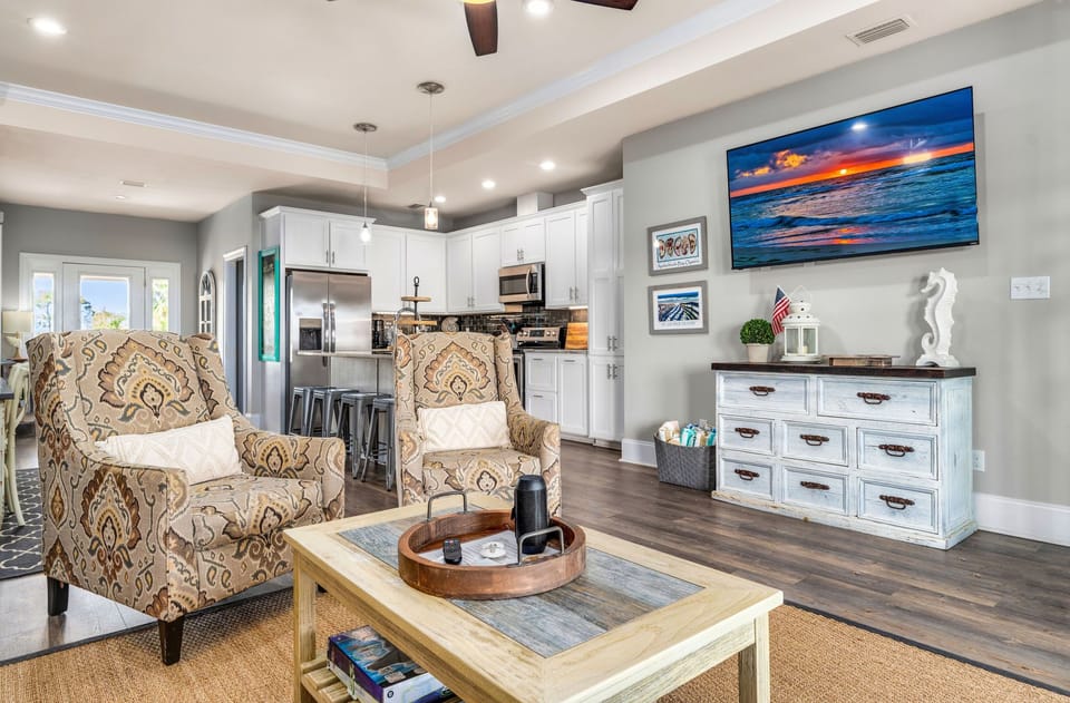 Family Room with 65" smart TV