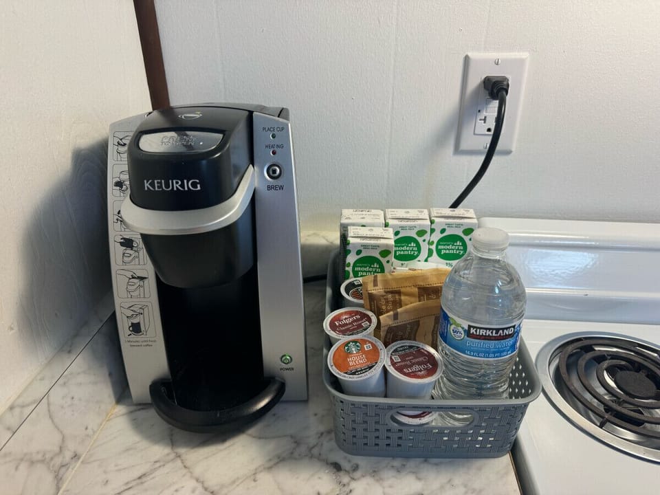 Keurig with welcome coffee