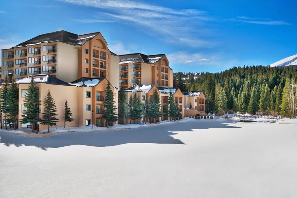 Right next to the ski trails on Peak 9