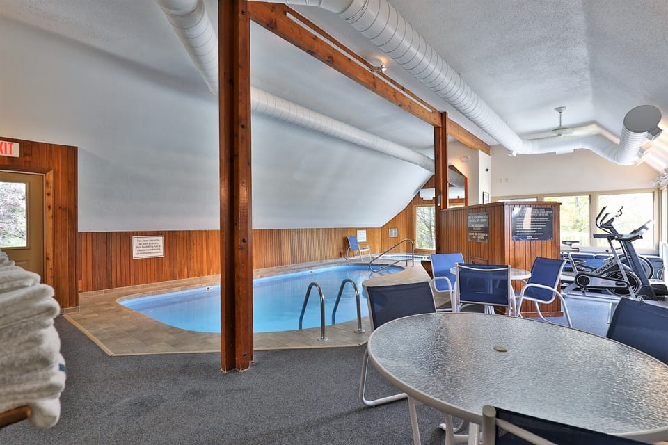 Indoor pool and small fitness area
